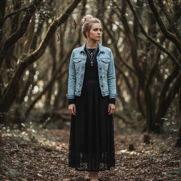 Layered Gothic Heart Lock and Key Pendant Necklace - Picture 9 of 16